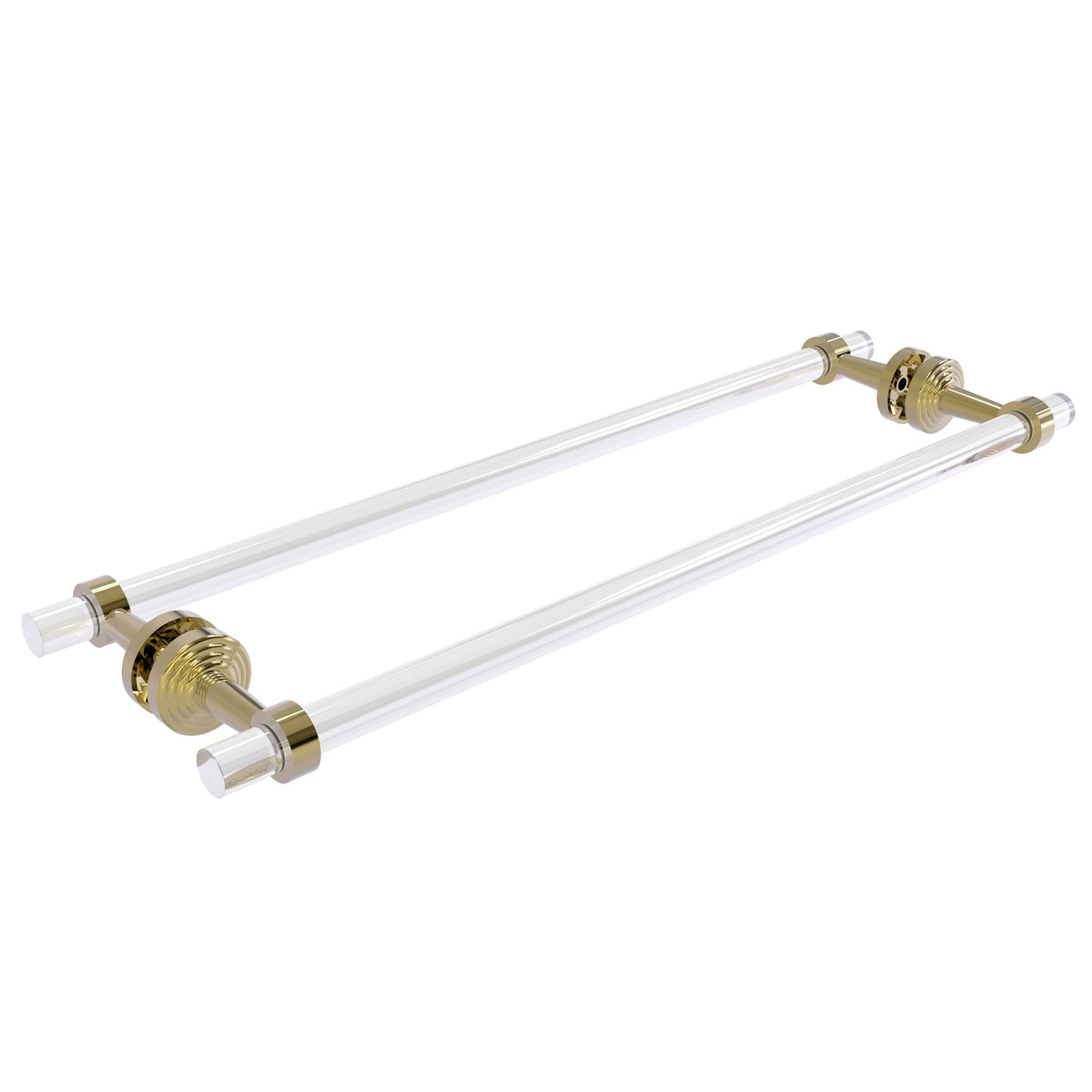 24 in. Back to Back Shower Door Towel Bar Unlacquered Brass P32483