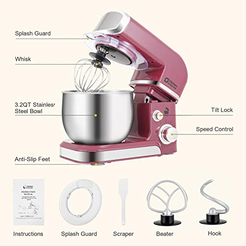 3.2Qt 6 Speeds Blue Electric Food Mixer Y909