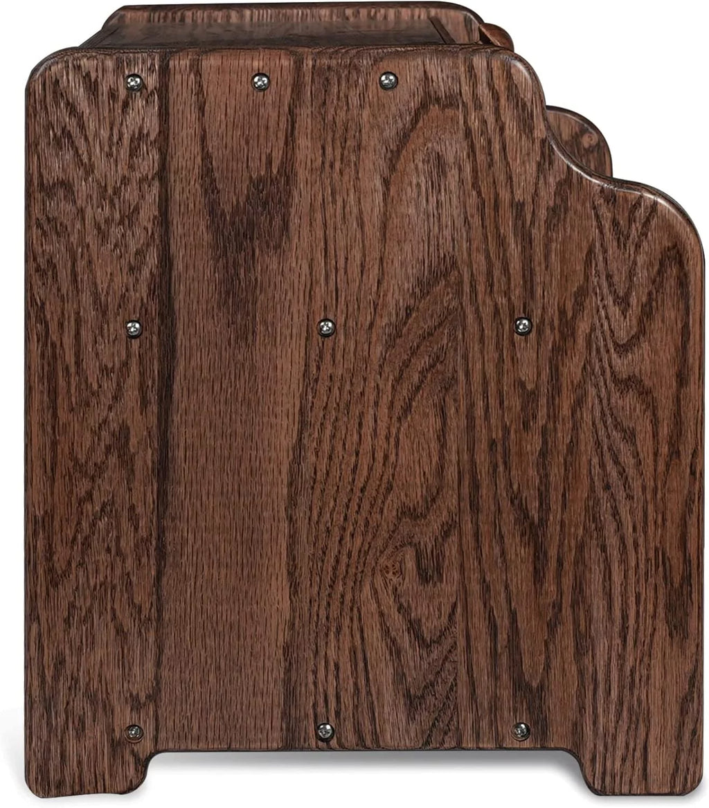 Solid Wood Oak Bread Box with Clear Window B872