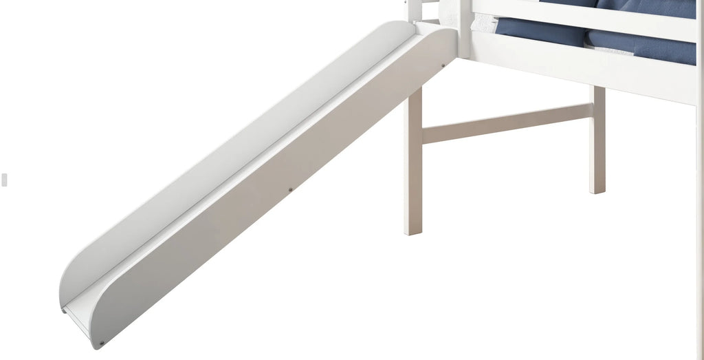 White Twin Loft Tent Bed with Slide C7413