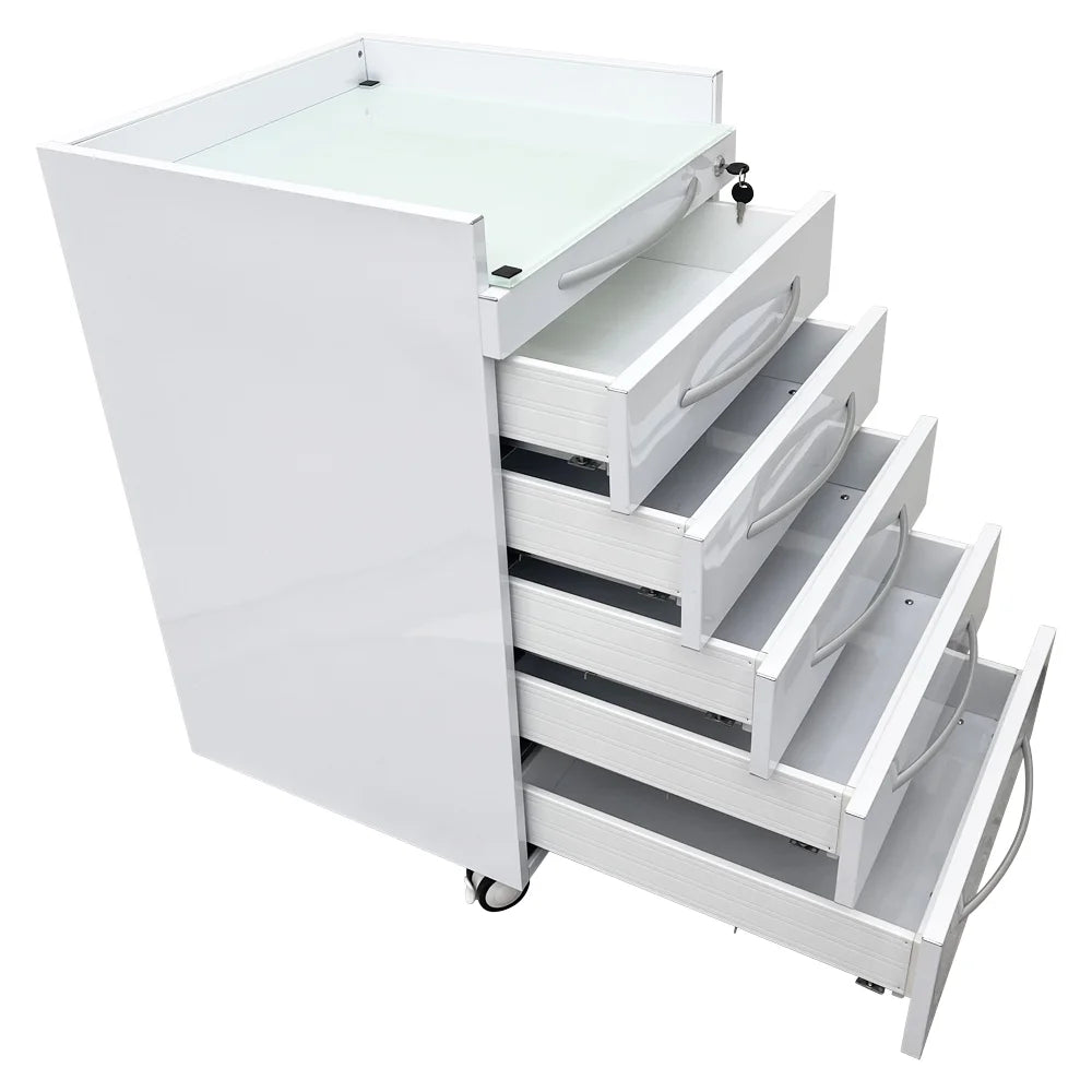 5 Drawers Mobile Cabinet File Storage Cart with Lock X406