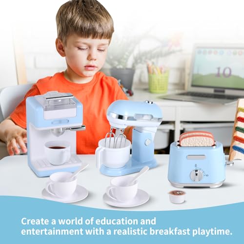 Pink Toy Kitchen Set with Coffee Maker, Mixer and Toaster E6646