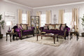 Purple Chenille Sofa and Loveseat A376