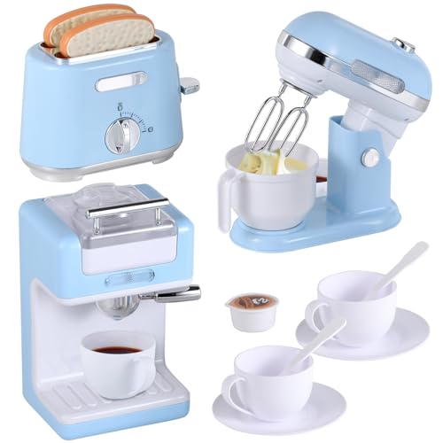 Pink Toy Kitchen Set with Coffee Maker, Mixer and Toaster E6646