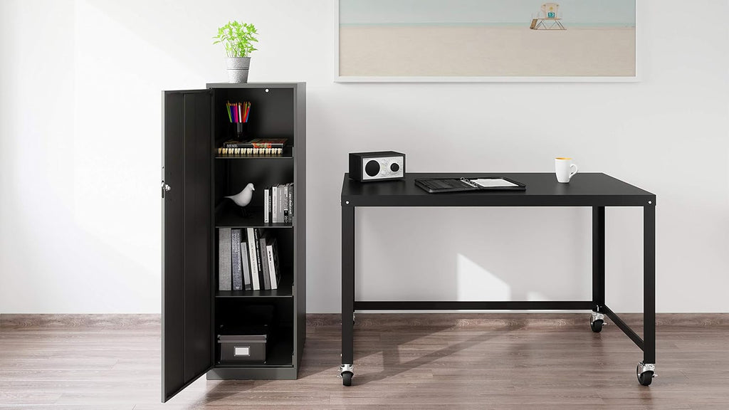 Charcoal 4 Shelf Personal Cabinet N7214