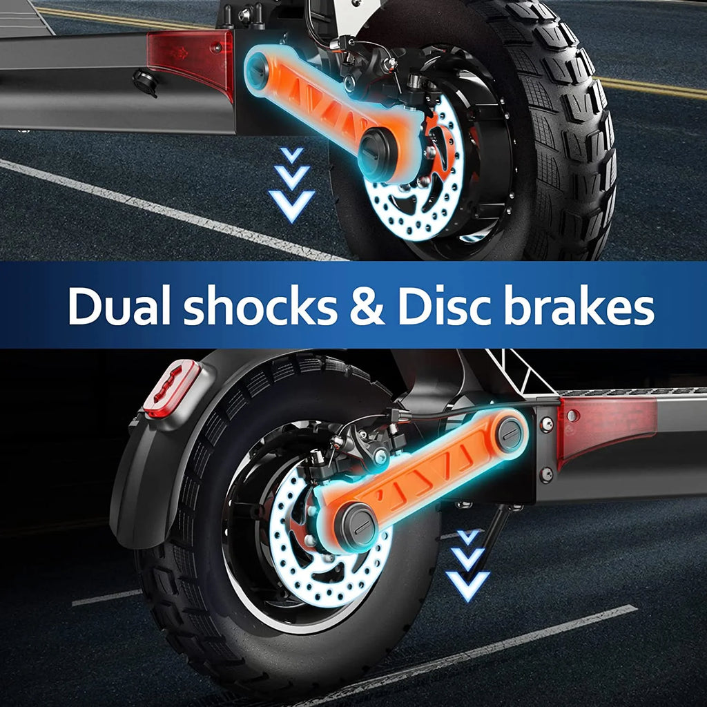 Dual Motor Electric Scooter, 2000W Up to 37 MPH & 50 Miles, 10 Off-Road Tires O402