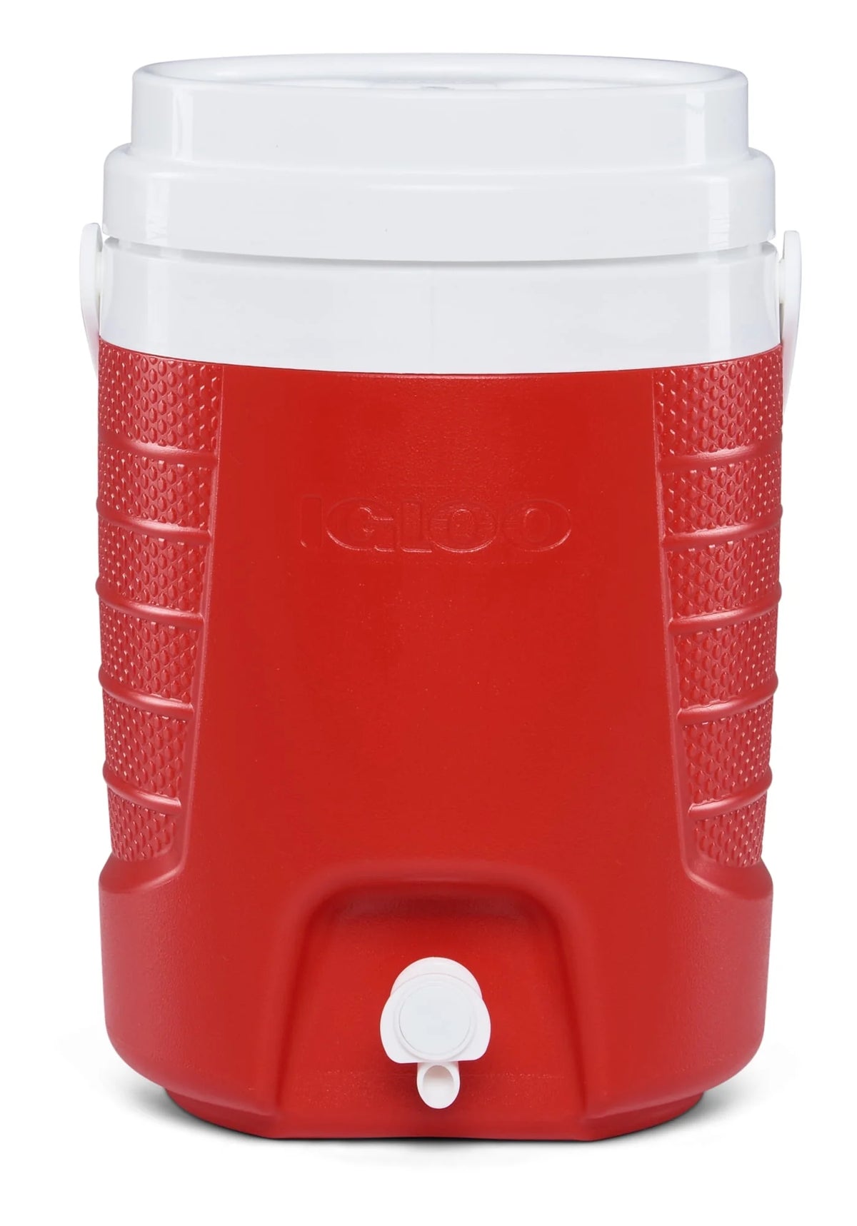 2-Gallon Plastic Beverage Jug with Hooks Blue Y91719