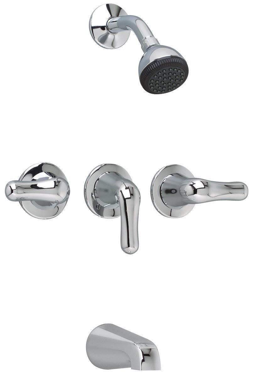 Polished Chrome 3-Handle Bath and Shower H427