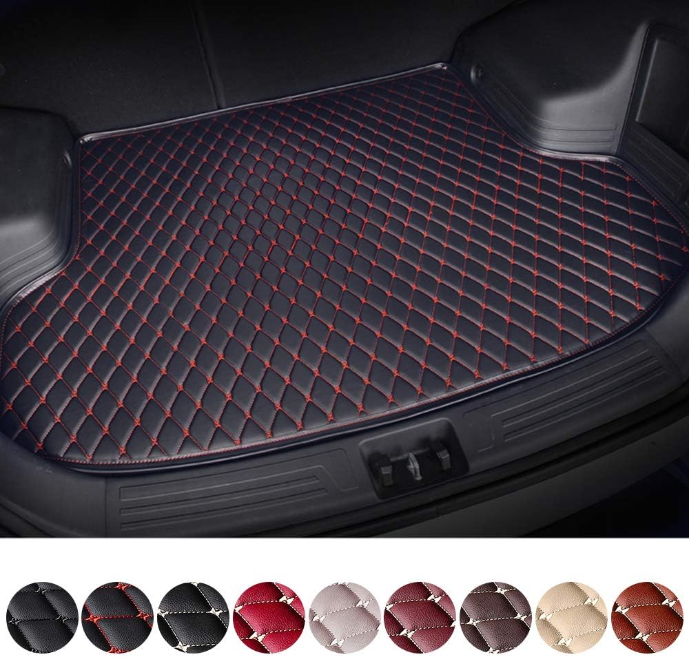 Black & Beige Waterproof Non-Slip Leather Trunk Mat Pack of 2 J89373