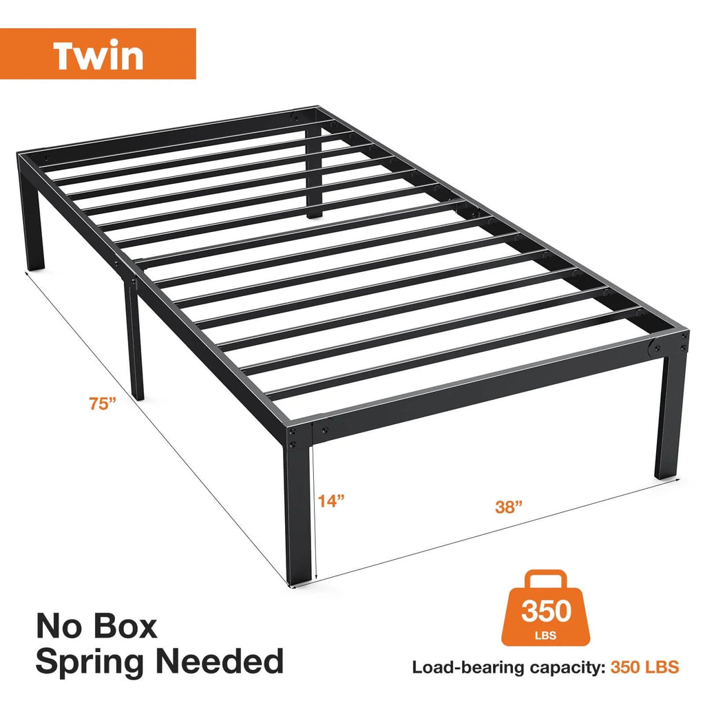 Queen Storage Metal Platform Bed Frame Y36446