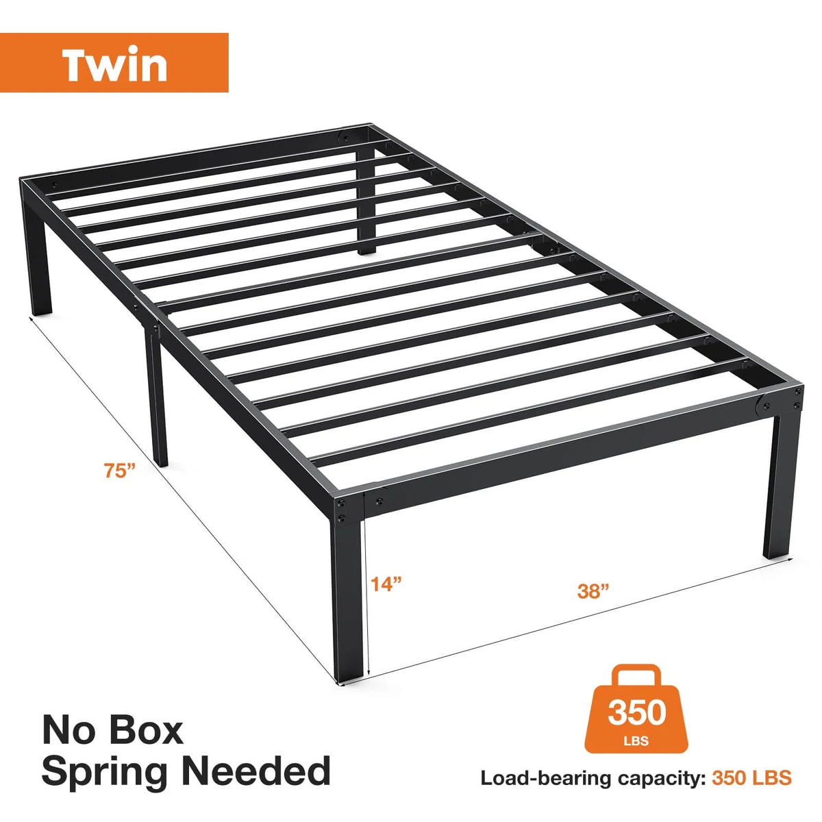 Queen Storage Metal Platform Bed Frame Y36446