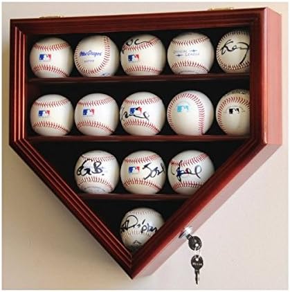 Black Baseball Ball Display Case Cabinet Holder Wall Rack F556074