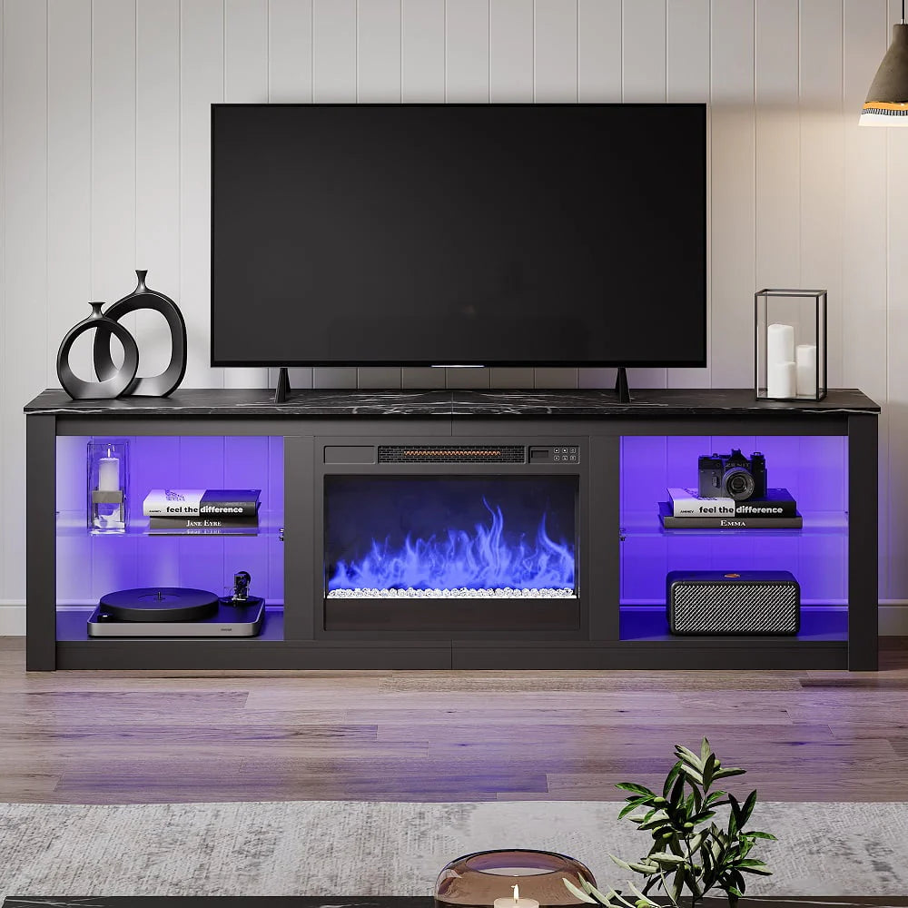 Black Electric Fireplace TV Stand C63376