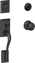 Matte Black Front Entry Handleset with Georgian Knob, Deadbolt Keyed 1 Side G741711