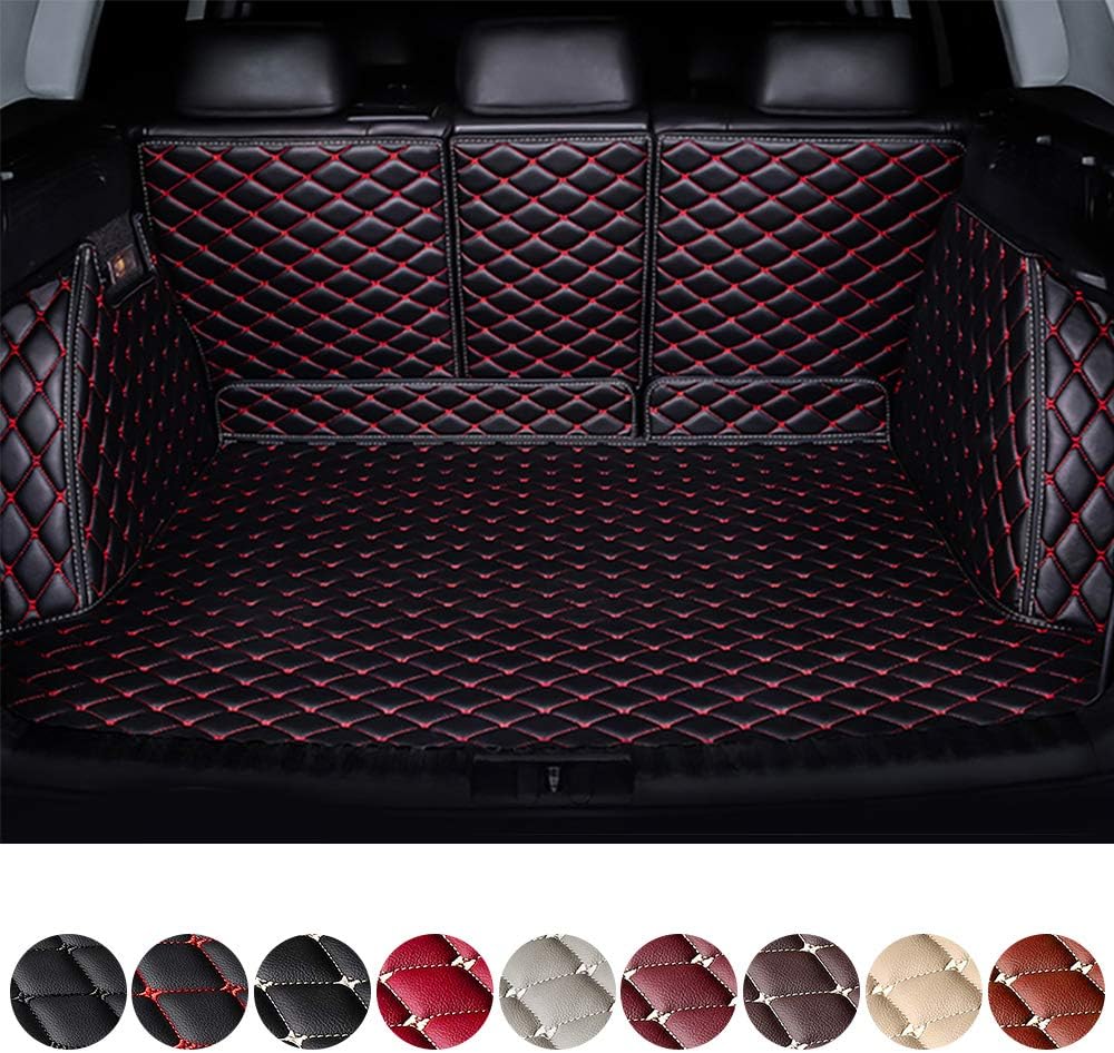 Black & Beige Waterproof Non-Slip Leather Trunk Mat Pack of 2 J89373