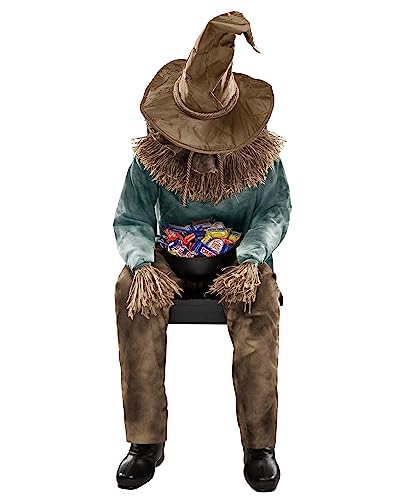 4.5 Ft Scary Sitting Scarecrow Animatronic Z117