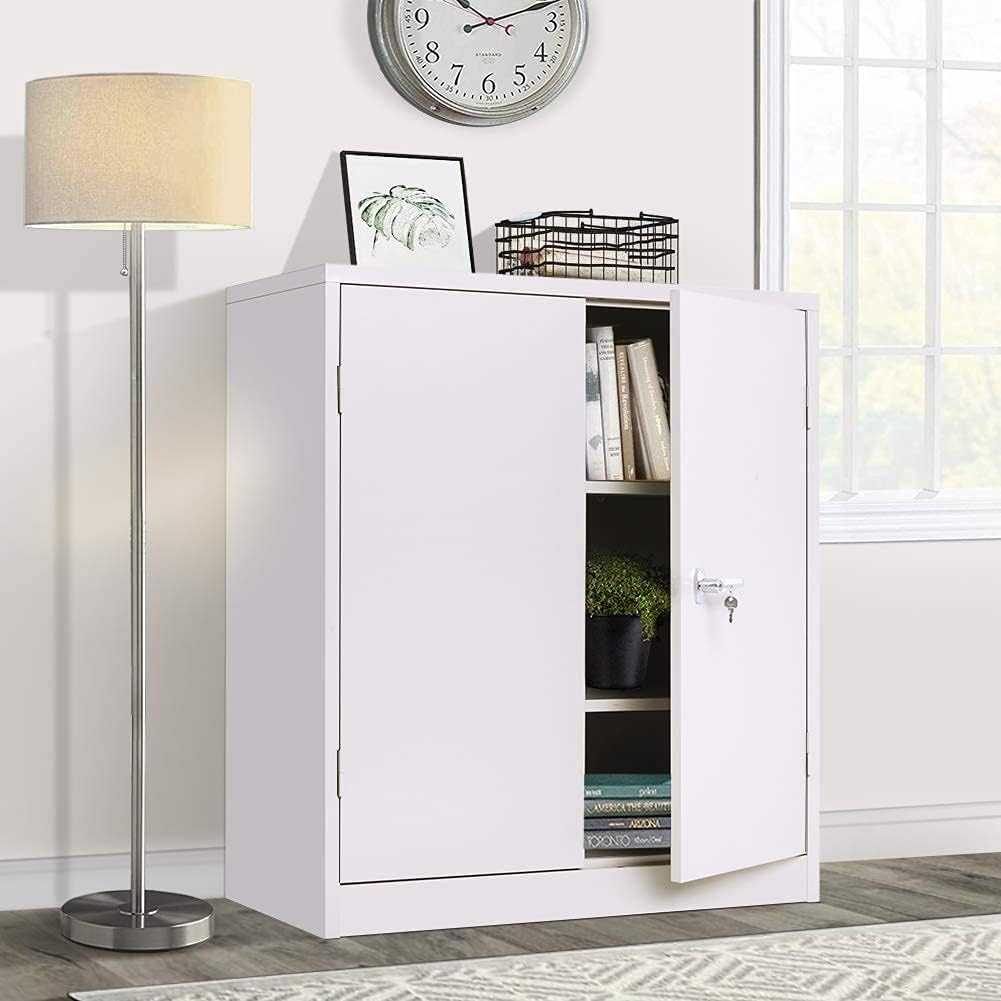 Lockable Steel Storage Cabinet with Doors and Shelves Z711