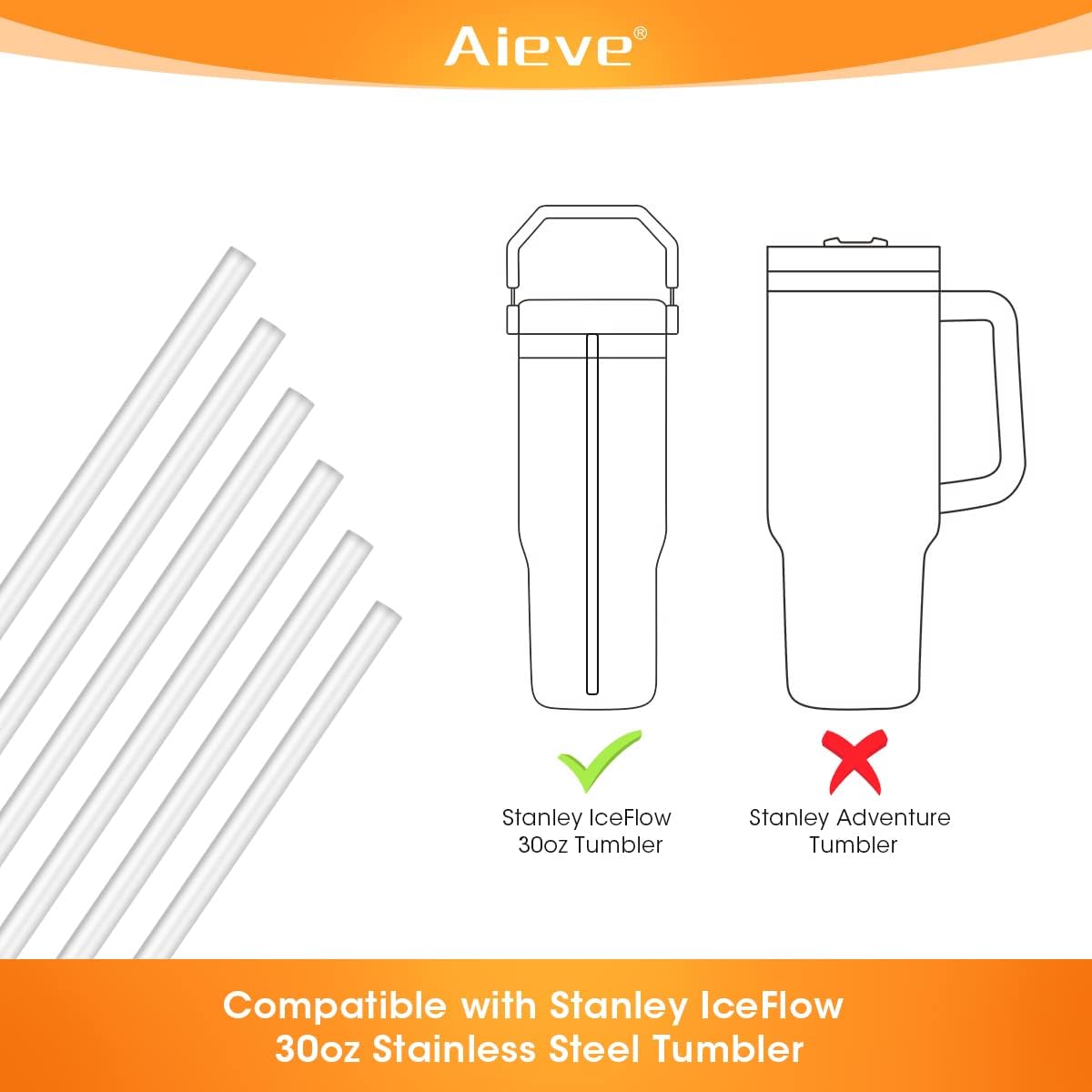 Straw Replacement for Stanley Iceflow Tumbler 30 oz (6 Pack) W381