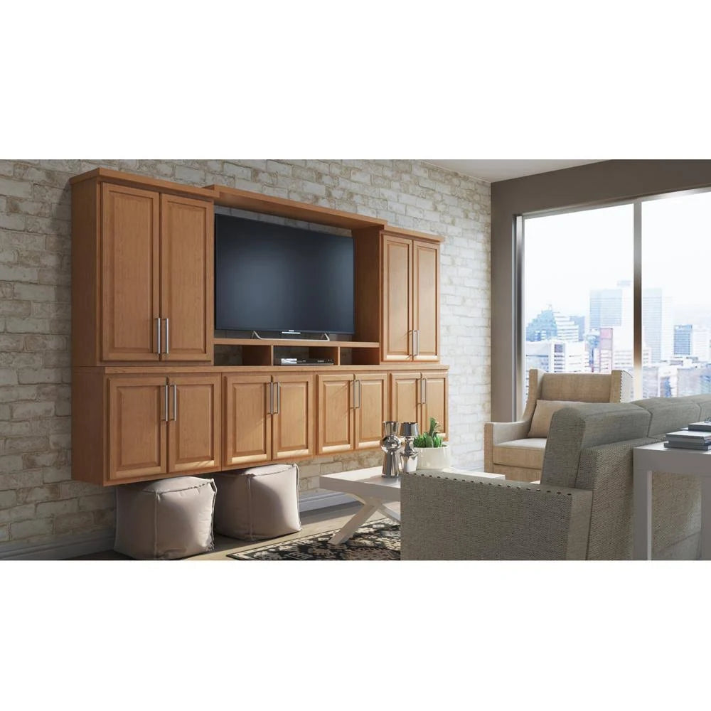 Medium Oak Diagonal Corner Wall Kitchen Cabinet J29206