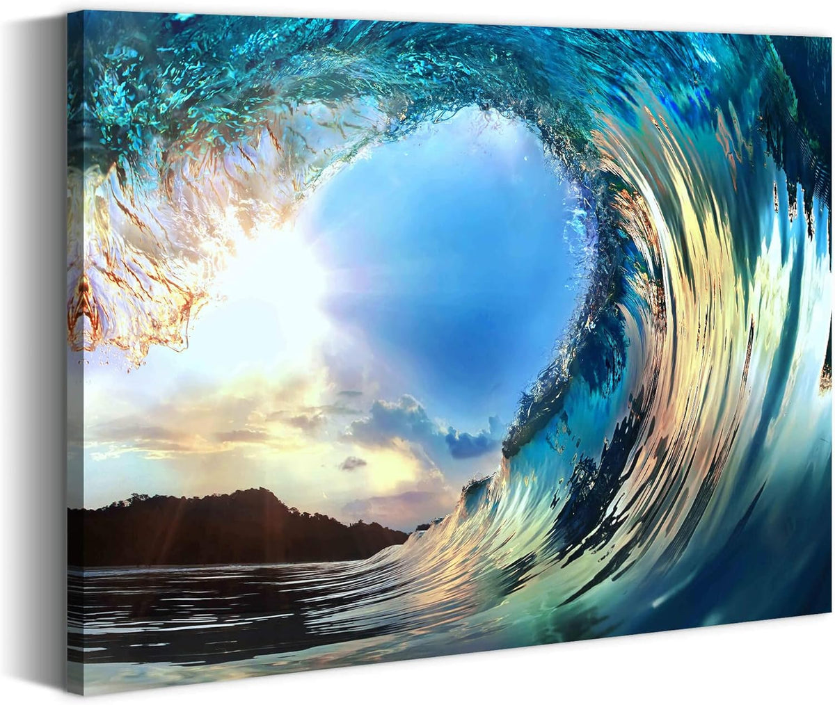 Blue Ocean Waves Canvas Wall Art V46556