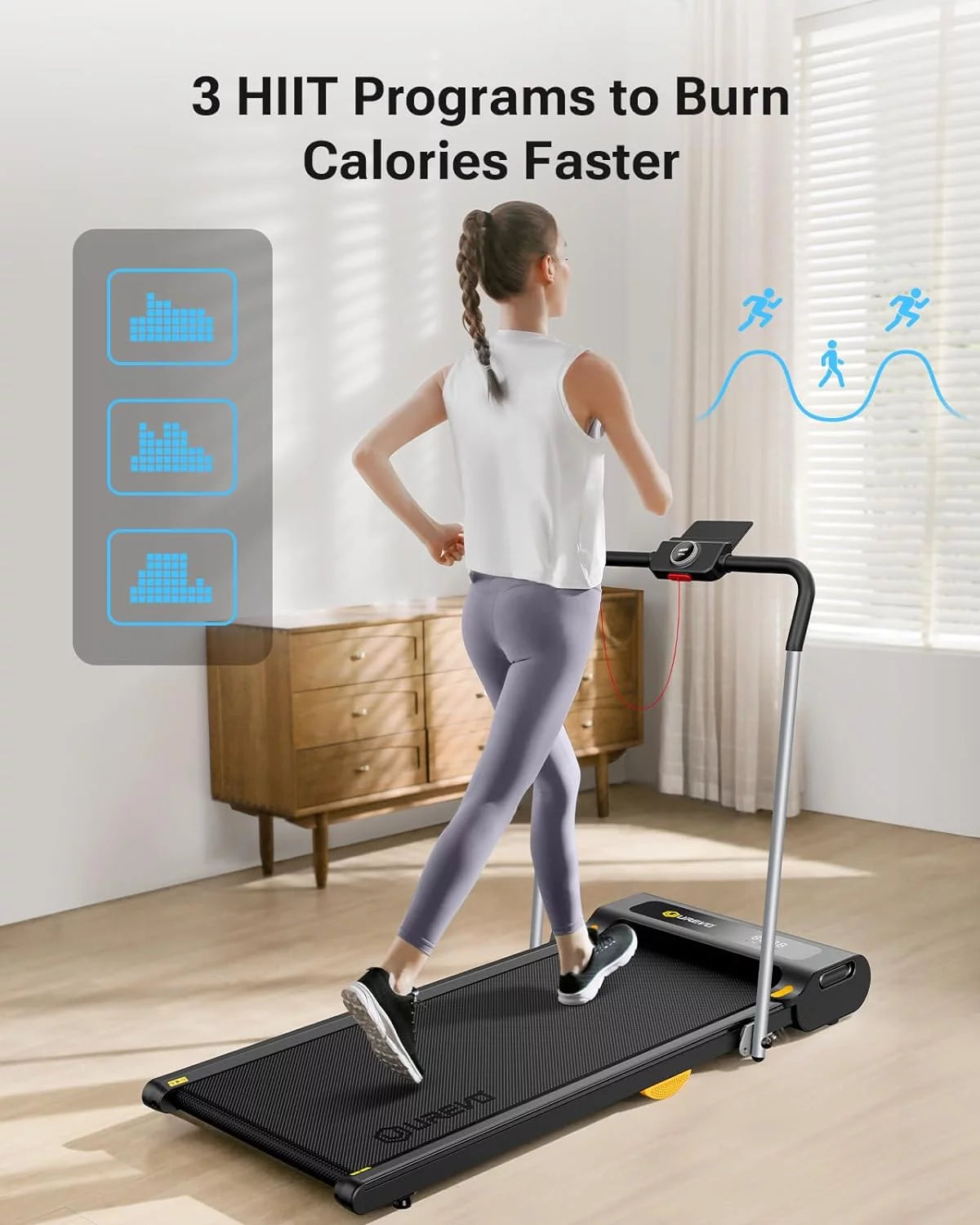 2 in 1 Under Desks Treadmill with Smart Rotary Console B925903