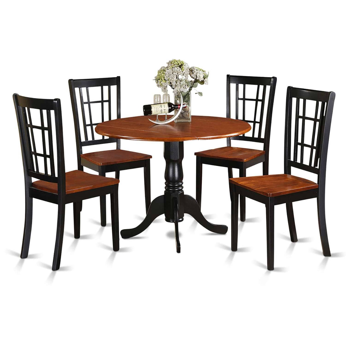 5 Piece Kitchen Table Set with 4 Wood Chairs A1018