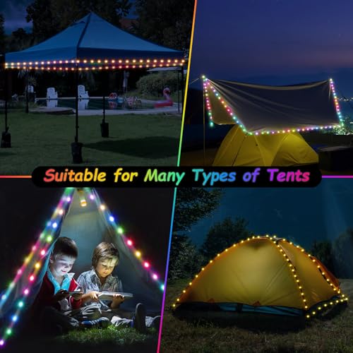 40ft LED Canopy String Lights with Remote D4780