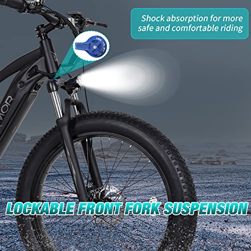 750W 48V 14AH Removable Battery 26" Fat Tire Electric Bike Q141