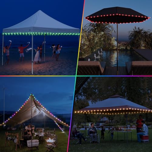 40ft LED Canopy String Lights with Remote D4780