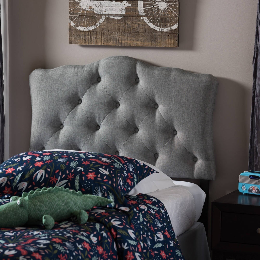 Full Size Grey Fabric Upholstered Headboard E66548