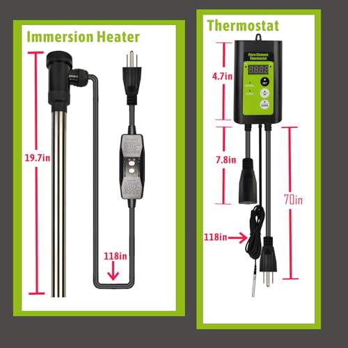 240V 3000W Submersible Electric Immersion Water Heater with Thermostat and GFCI Y3065