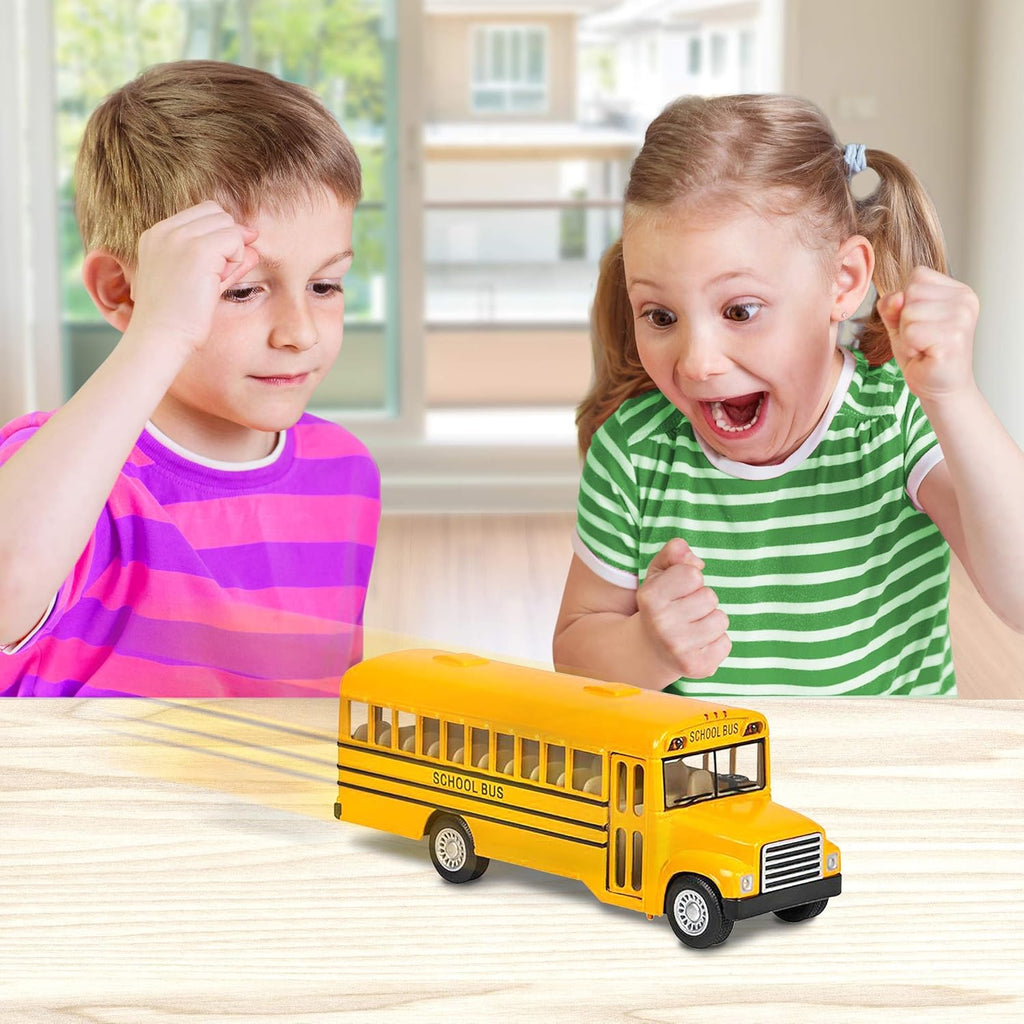 5 Inch Pull Back School Bus Toy Set of 2 Diecast Z2912