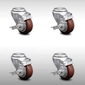 3 inch Polyurethane Swivel Caster Set with Brake I47070