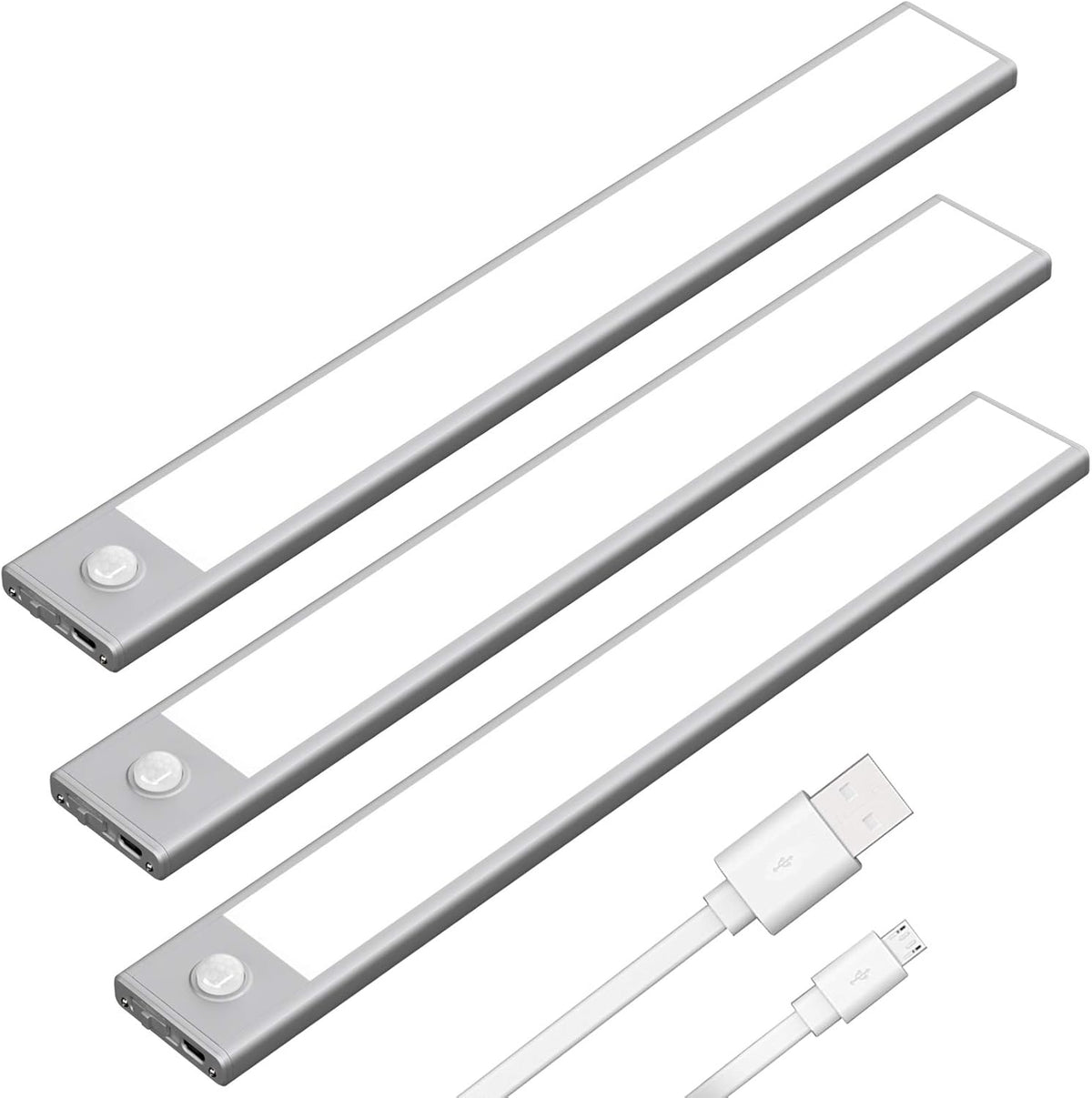 3 Pack Rechargeable Motion Sensor LED Under Cabinet Lights 3000K T60061