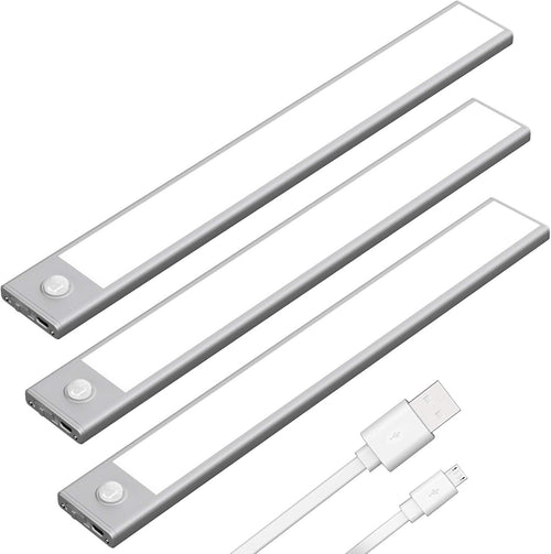 3 Pack Rechargeable Motion Sensor LED Under Cabinet Lights 3000K T60061
