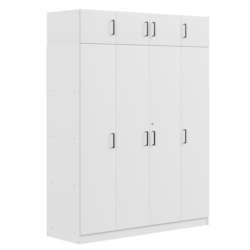 Wood Clothes Storage Cabinet with Sliding Door and 2 Drawers V2784