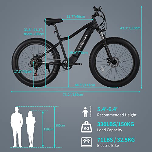750W 48V 14AH Removable Battery 26" Fat Tire Electric Bike Q141