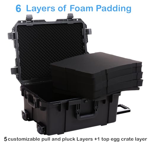 27 Inch Waterproof Hard Case with Wheels Customizable Foam C9426