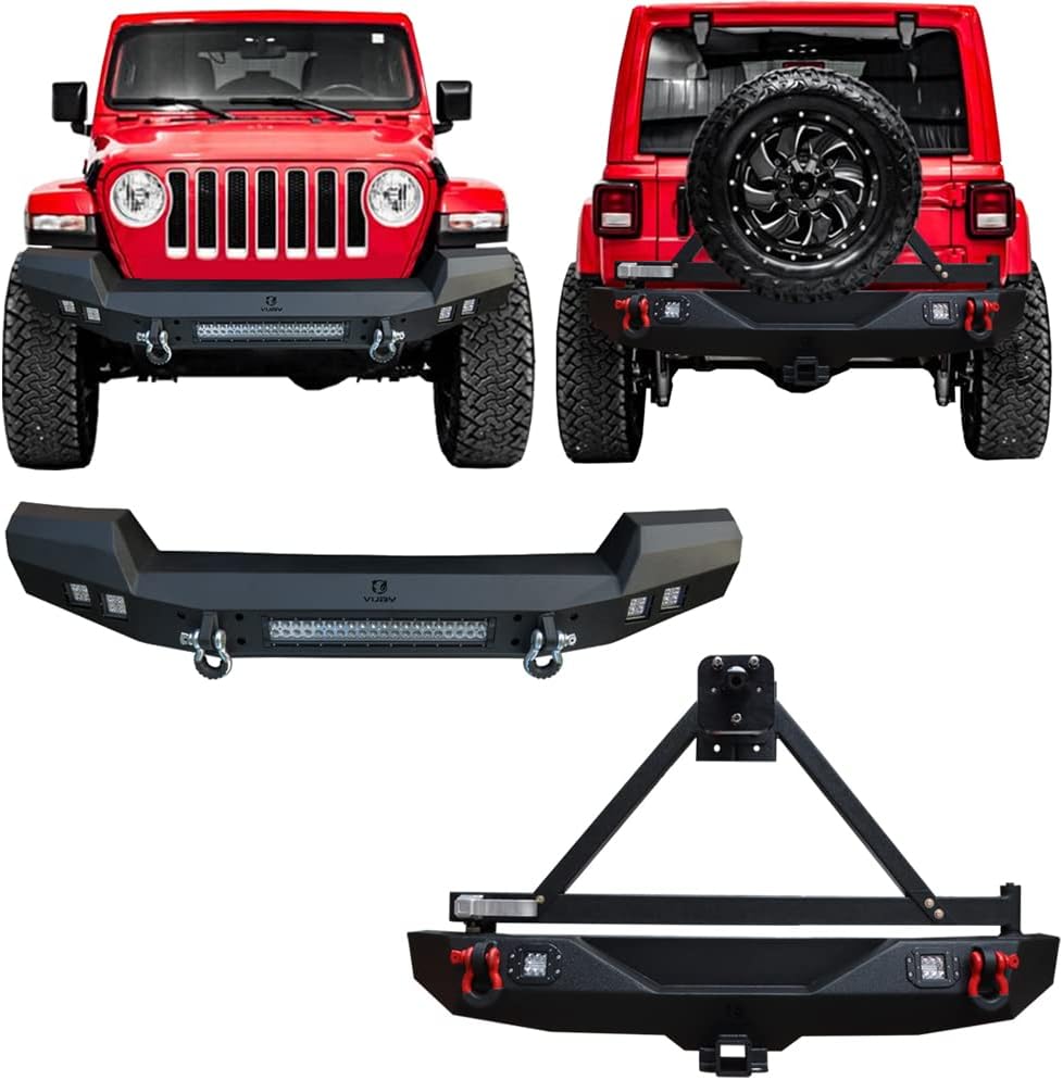 Front and Rear Bumper with LED Lights and Tire Carrier J755786