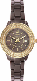Stella Mini Quartz Stainless Steel and Ceramic Three-Hand Watch, Brown Z147725