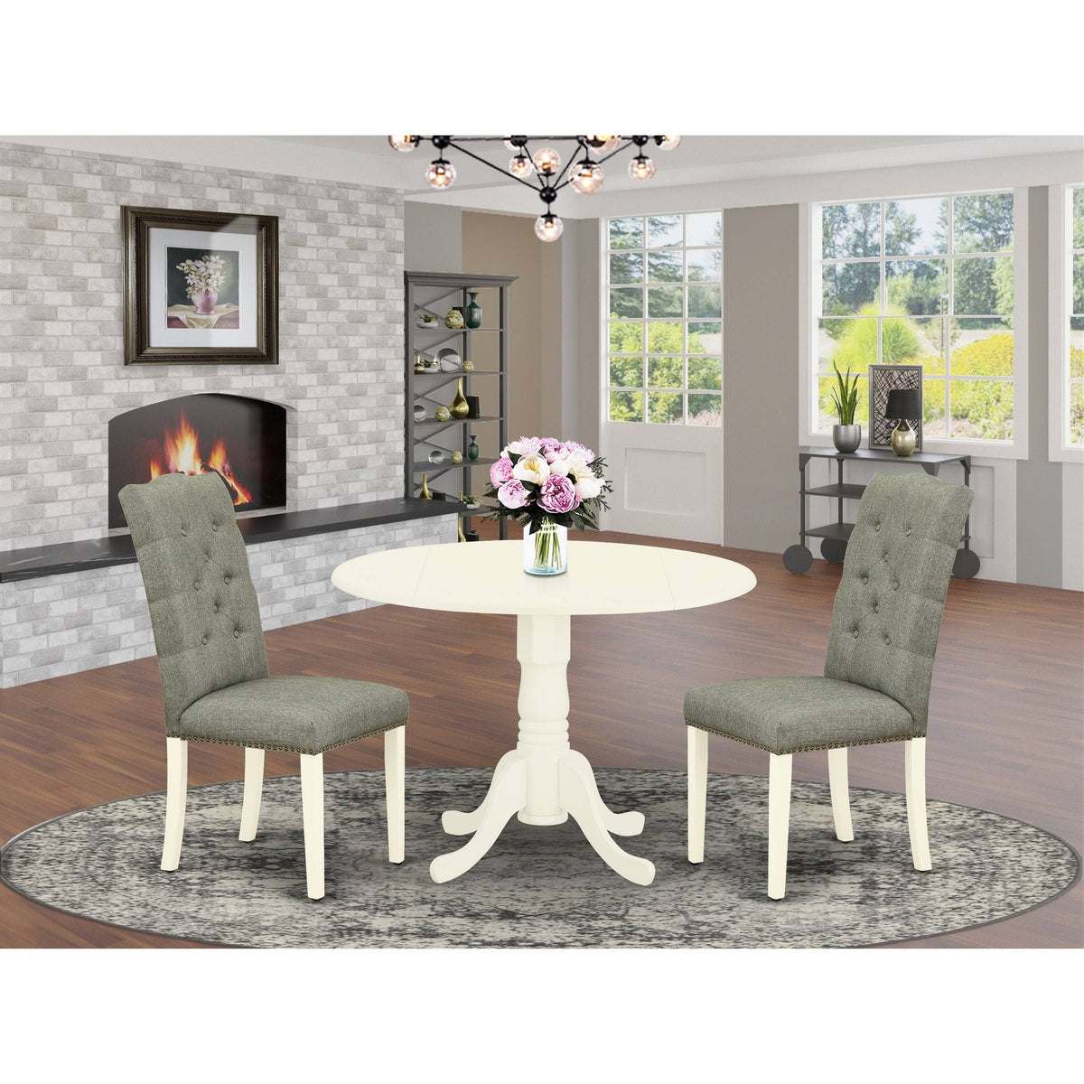 3 Piece Mid Century Dining Table Set V961