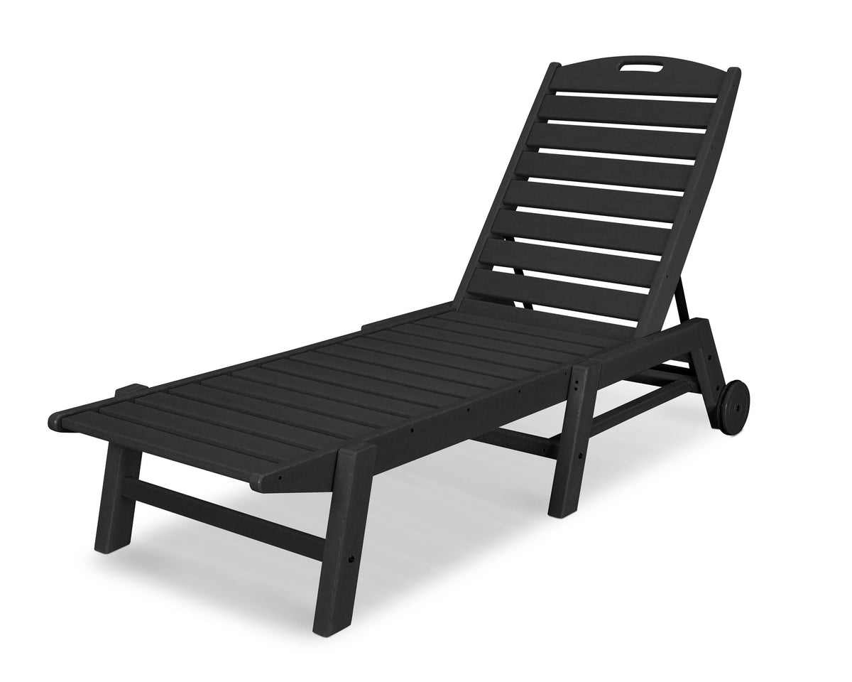 Black Stackable Wheeled Chaise L37901