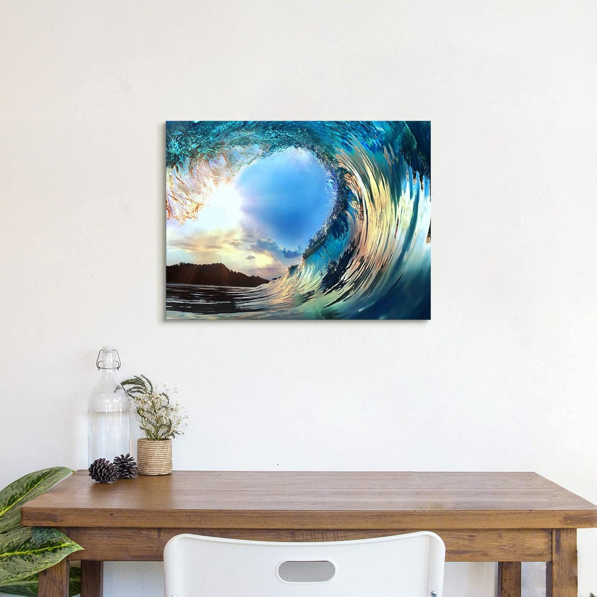 Blue Ocean Waves Canvas Wall Art V46556