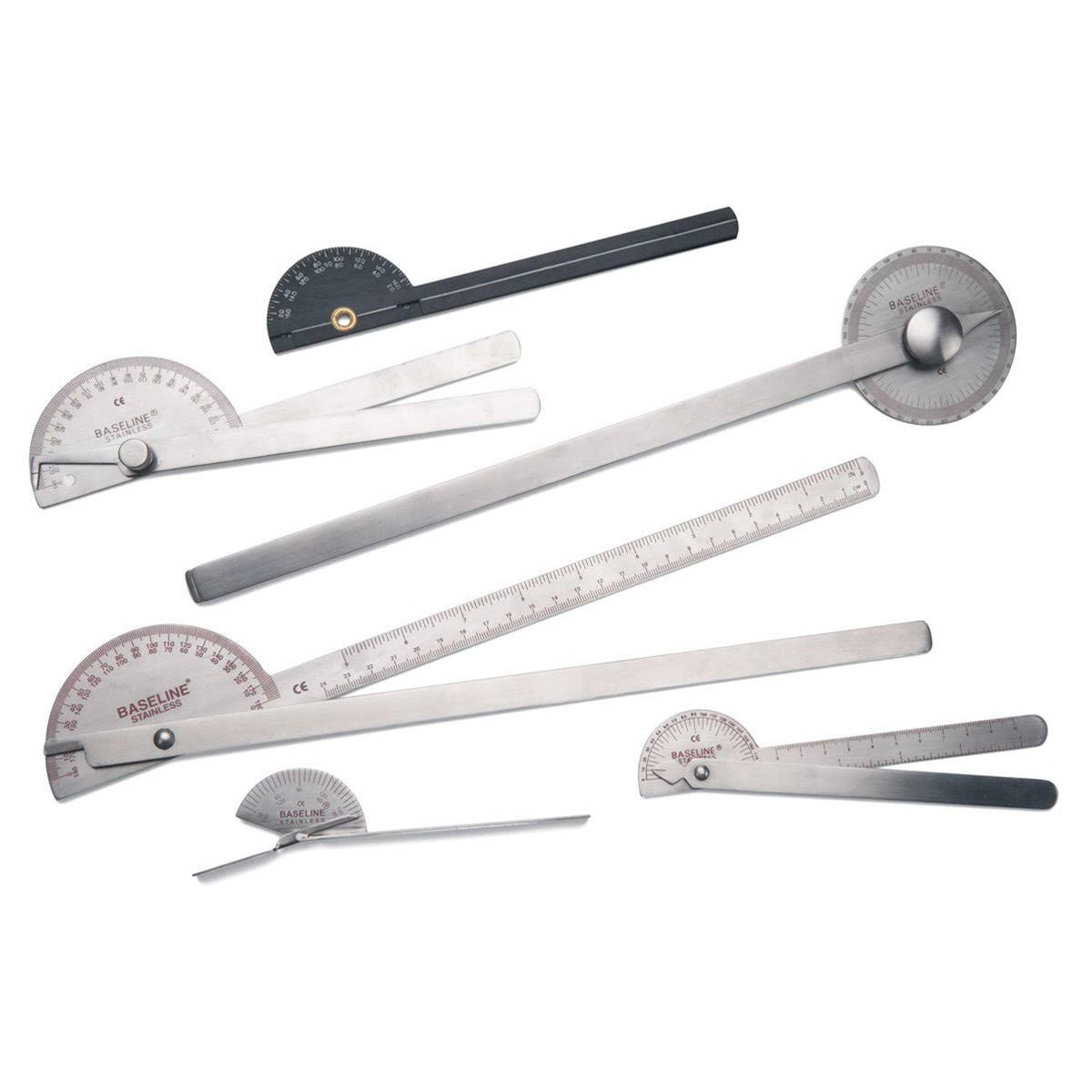 6 Piece Stainless Steel Goniometer Set with Case L601