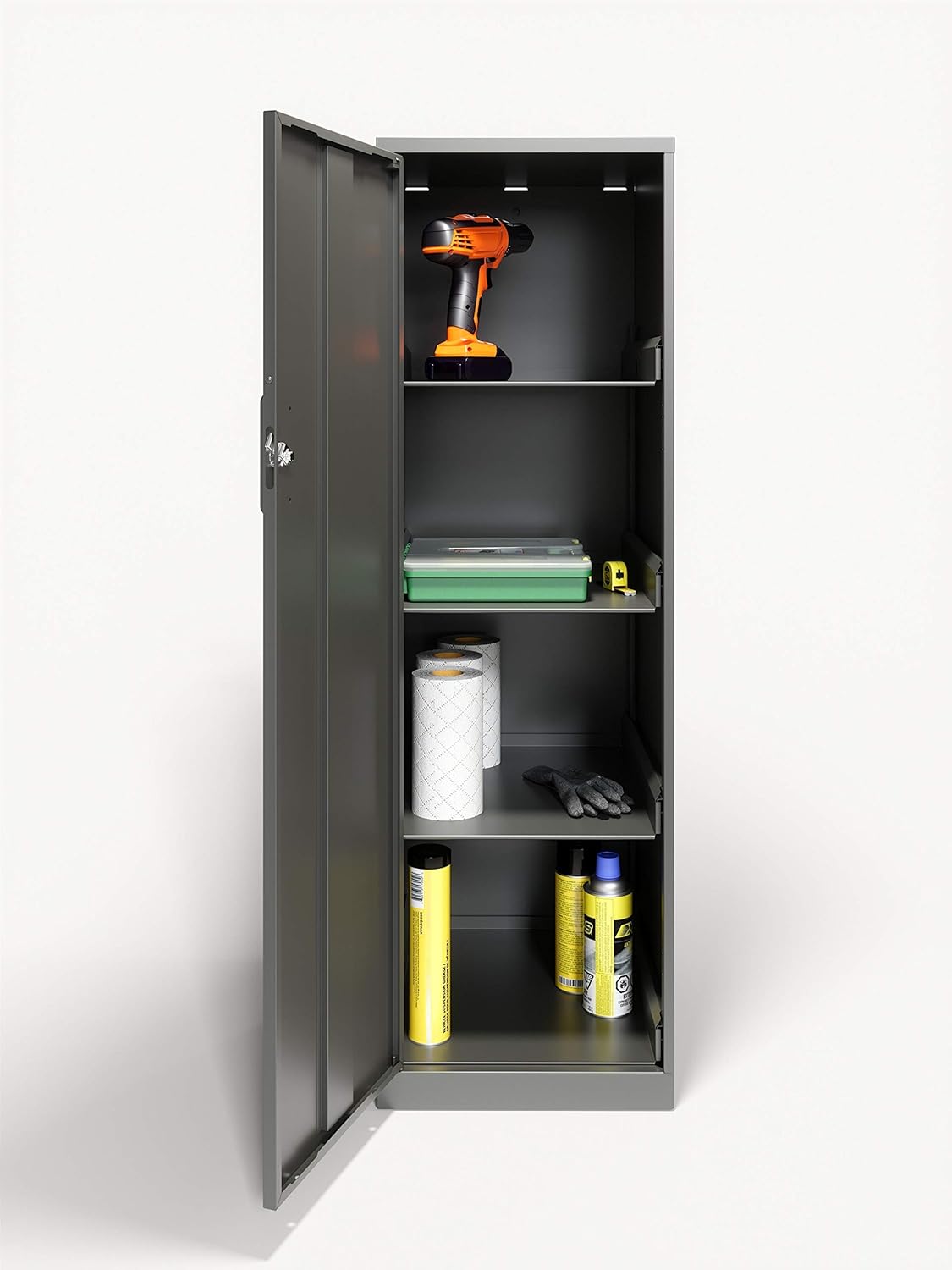 Charcoal 4 Shelf Personal Cabinet N7214