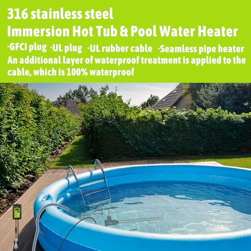 240V 3000W Submersible Electric Immersion Water Heater with Thermostat and GFCI Y3065