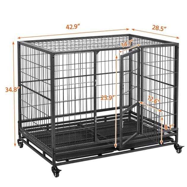 Dog Crate with Wheels and Litter Pans R2487