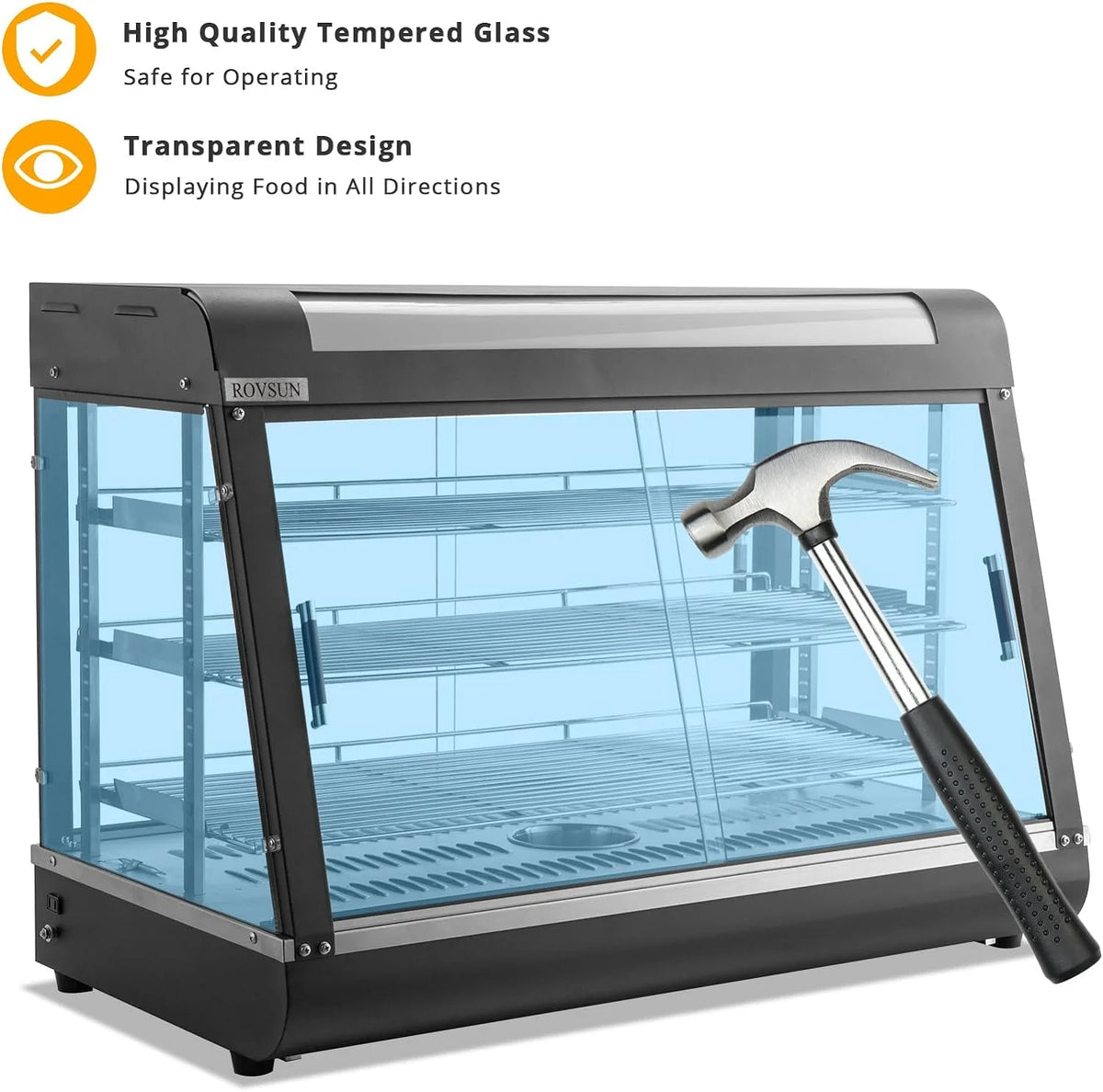 3-Tier Electric Food Warmer with Glass Door O663150