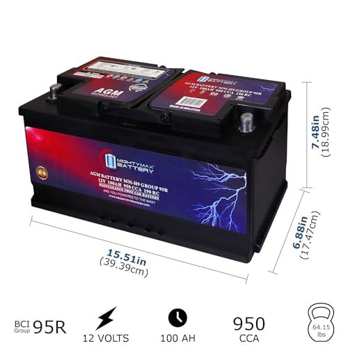 AGM Car Battery 12V 60 AH 680 CCA BCI Group Size 47 D327804