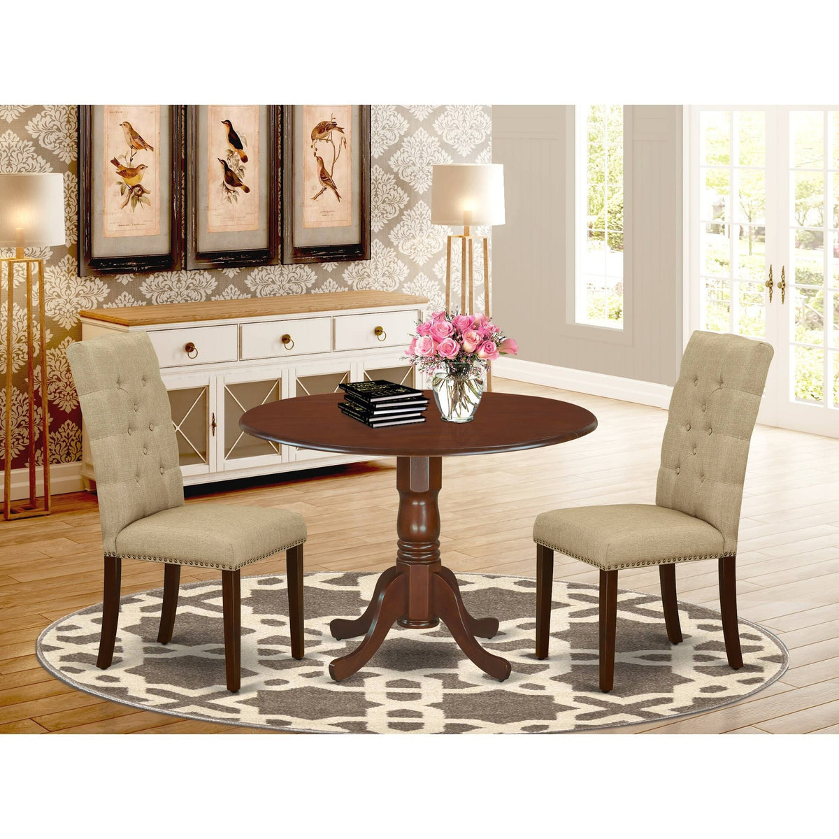 3 Piece Mid Century Dining Table Set V961